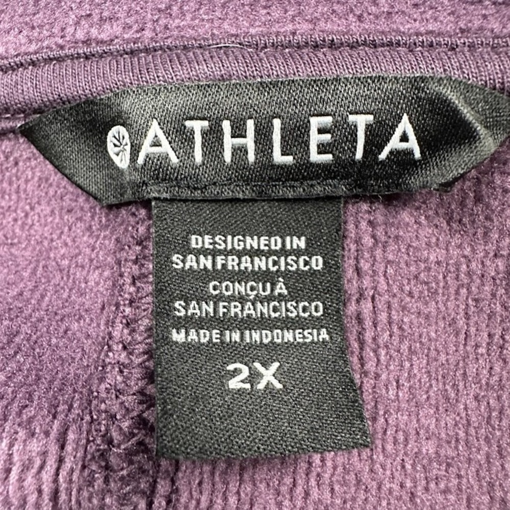 Athleta Cozy Karma Twist Neck Sweatshirt Womens 2X Purple Comfort Travel Stretch - Picture 9 of 15